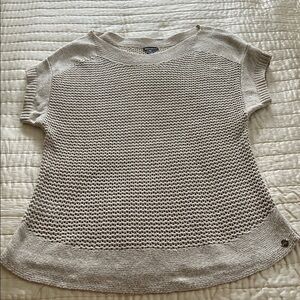Eddie Bauer Women's Beige Short Sleeve Knit Top